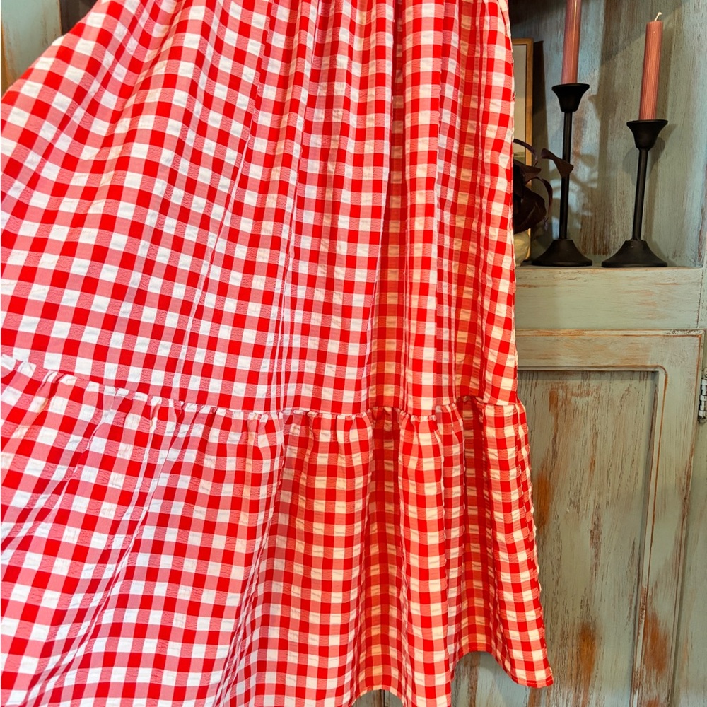 Gingham printed maxi dress med - Picture 9 of 12